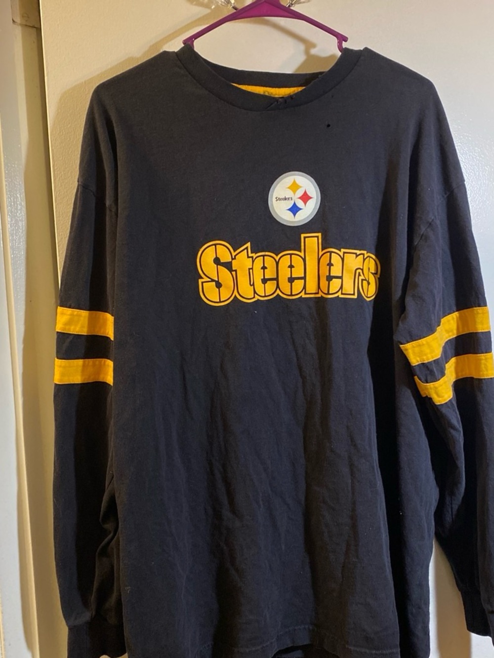 NFL Pittsburgh Steelers Black and Gold Long Sleeve Tee